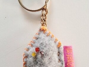 sleutelhanger van vilt Huisje