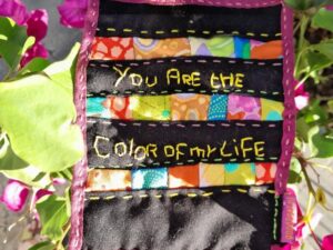 mini quilt met tekst